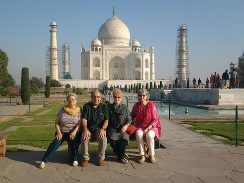 Guests at the Taj Mahal during a private India journey