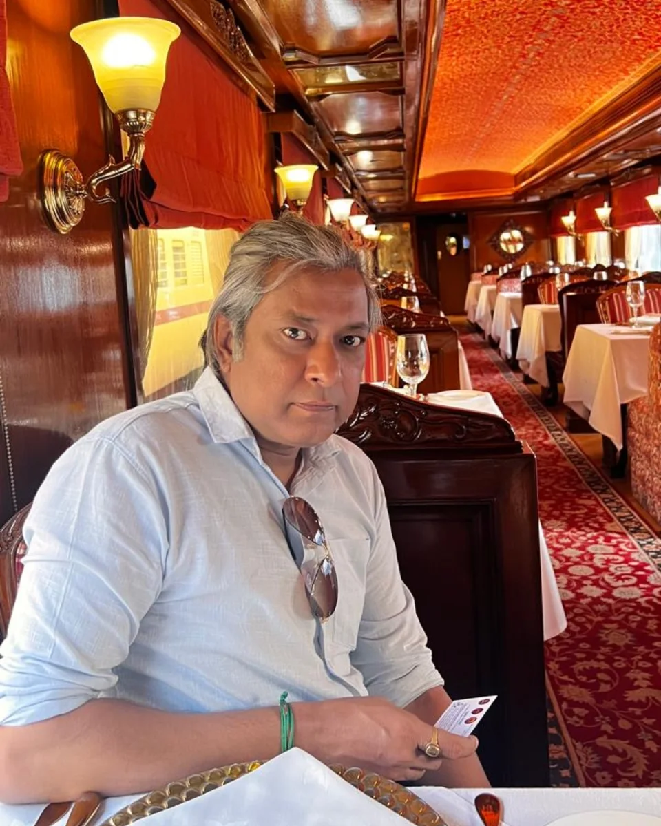 Gourav AK Jaina aboard a heritage train